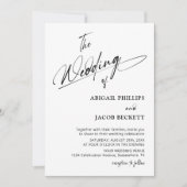 Invitation Mariage noir minimaliste moderne (Devant)