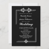 Invitation Mariage noir moderne (Devant)