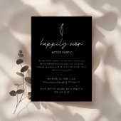 Invitation Mariage noir moderne Elopement photo & Réception