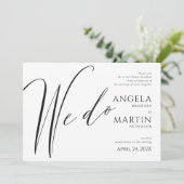 Invitation Mariage noir moderne minimaliste que nous faisons (Debout devant)