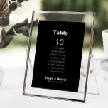Invitation Mariage noir officiel Tableau 10 Tableau des siège<br><div class="desc">Cette carte de table noire de 10 places est idéale pour un mariage rustique. Le design comporte une belle police dans un arrière - plan noir pour embellir votre événement. La carte imprime recto verso (recto verso).</div>