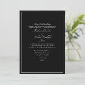 Invitation Mariage noir officiel un emplacement Parents (Debout devant)