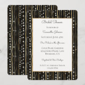 Invitation Mariage Noir Or Blanc Perles (Devant / Derrière)
