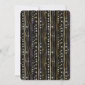 Invitation Mariage Noir Or Blanc Perles (Dos)