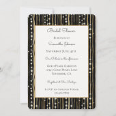 Invitation Mariage Noir Or Blanc Perles (Devant)