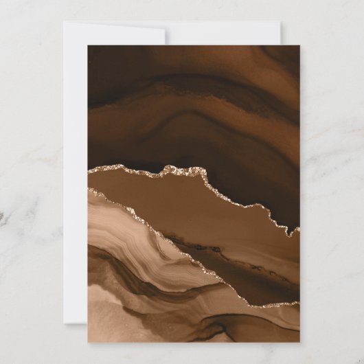 Invitation Mariage Noir & Or Désertique Enregistrer la Date (Dos)