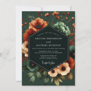 Invitation Mariage Noir Poppy Émeraude