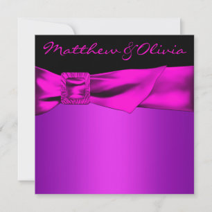 Invitation Mariage Noir Rose Chaud