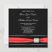Invitation Mariage noir rouge (Devant)