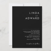 Invitation Mariage noir traditionnel minimaliste moderne (Devant)