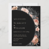 Invitation Mariage noir Vintage gothique (Devant)