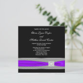 Invitation Mariage noir violet (Debout devant)