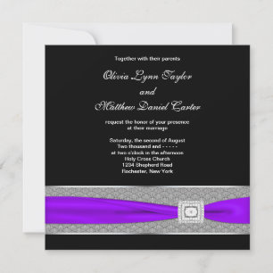 Invitation Mariage noir violet