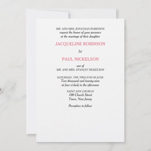 Invitation Mariage Nous faisons Monogram Pastel Rose (Devant)