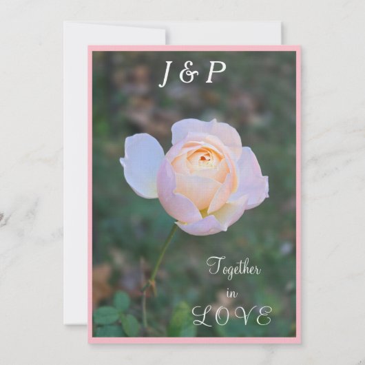 Invitation Mariage Nous faisons Monogram Pastel Rose (Dos)