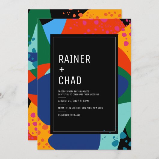 Invitation | Mariage | Nuit au musée (Devant / Derrière)