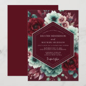 Invitation Mariage Nuit de Velours Bourgogne (Devant / Derrière)