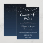 Invitation Mariage Nuit Étoilée Bleu Céleste (Devant / Derrière)