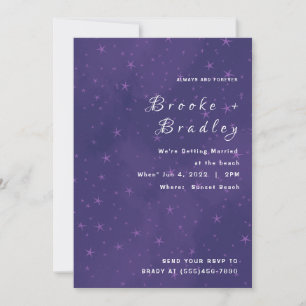 Invitation Mariage Nuit Étoilée Violette