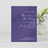 Invitation Mariage Nuit Étoilée Violette (Debout devant)