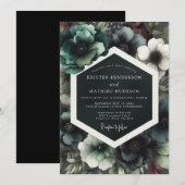 Invitation Mariage Nuit Romantique Grenat (Devant / Derrière)