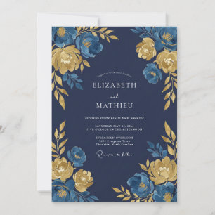 Invitation Mariage Nuit Royale Bleu Marine