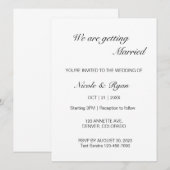 Invitation Mariage numérique Mariage moderne Mariage électron (Devant / Derrière)