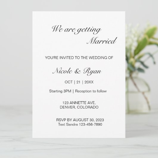 Invitation Mariage numérique Mariage moderne Mariage électron (Debout devant)