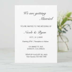 Invitation Mariage numérique Mariage moderne Mariage électron