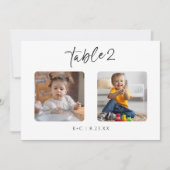 Invitation Mariage Numéros de tableau Photos par âge Moderne  (Devant)