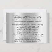 Invitation Mariage nuptial bleu gris argenté Roses floraux (Dos)