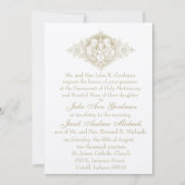 Invitation Mariage nuptial de la Sainte Famille d'Or catholiq (Devant)
