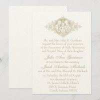 Mariage nuptial de la Sainte Famille d'Or catholiq