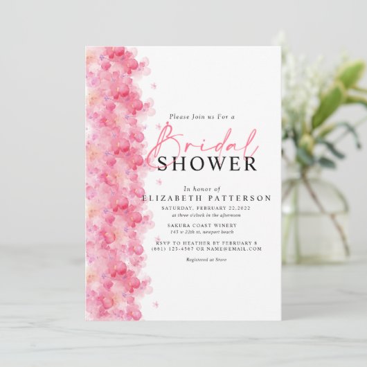 Invitation Mariage nuptial moderne et élégant en fleurs flora (Debout devant)