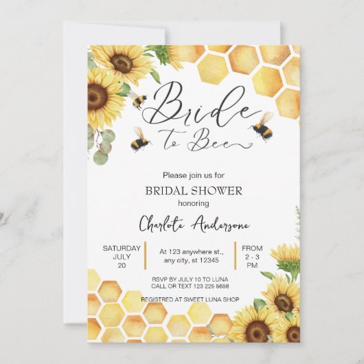 Invitation Mariage nuptial rustique de Sunflower (Devant)