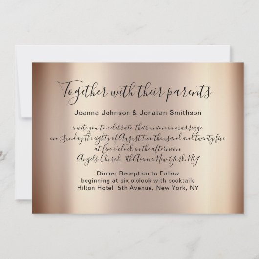 Invitation Mariage nuptiale Rose bleu Fleurs d'argent (Dos)