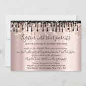 Invitation Mariage nuptiale Rose de Parties scintillant goutt (Dos)