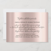 Invitation Mariage nuptiale rose Fleurs vertes Roses (Dos)