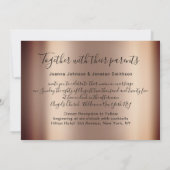 Invitation Mariage nuptiale Rose or Roses Brown argent (Dos)