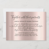 Invitation Mariage nuptiale Rouge or Roses Fleurs élégantes (Dos)