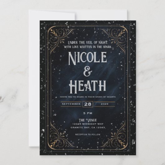 Invitation Mariage Obsidian Oracle Midnight Elegance (Devant)