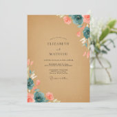 Invitation Mariage Ocbre Indigo Ranunculus Eucalyptus (Debout devant)