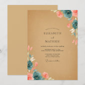 Invitation Mariage Ocbre Indigo Ranunculus Eucalyptus (Devant / Derrière)