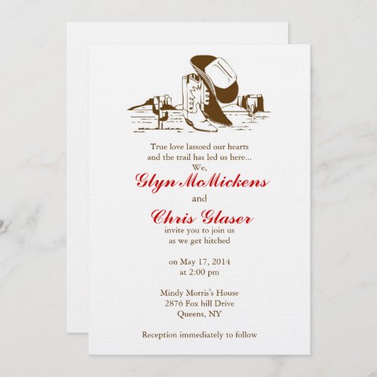 Invitation Mariage occidental (Devant / Derrière)