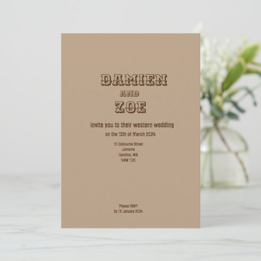 Invitation Mariage occidental (Debout devant)