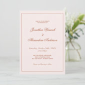 Invitation Mariage occidental Boho crème et terracotta (Debout devant)
