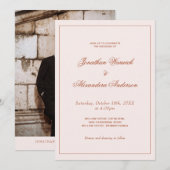 Invitation Mariage occidental Boho crème et terracotta (Devant / Derrière)