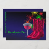 Invitation Mariage Occidental Boots Boots Wine Bachelorette (Devant / Derrière)