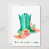 Invitation Mariage Occidental Bottes de garçon Fleurs Bachelo (Devant)