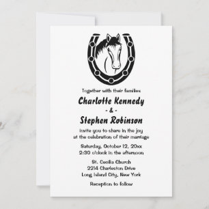 Invitation Mariage Occidental Cheval Campagne Fer à Cheval No